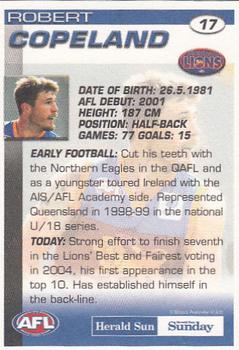 2005 Select Herald Sun AFL #17 Robert Copeland Back